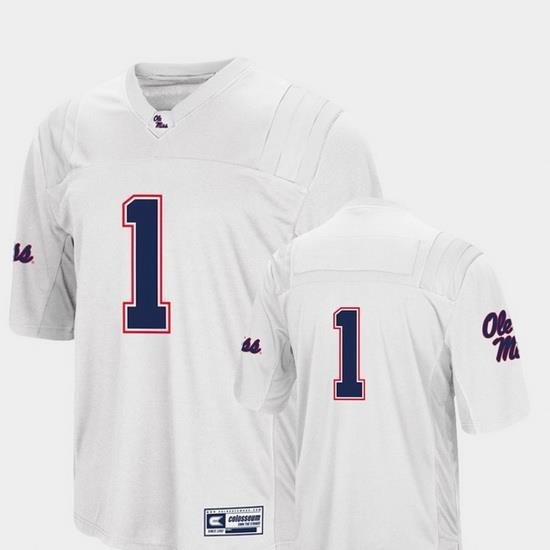 Men Ole Miss Rebels 1 White College Football Colosseum Jersey