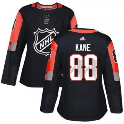 Womens Adidas Chicago Blackhawks 88 Patrick Kane Authentic Black 2018 All Star Central Division NHL Jersey