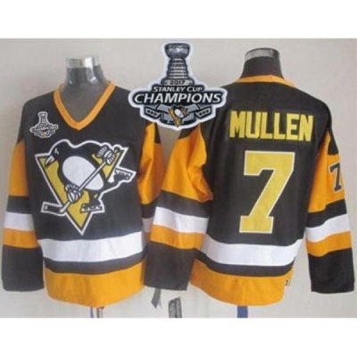 Penguins #7 Joe Mullen Black CCM Throwback 2017 Stanley Cup Finals Champions Stitched NHL Jersey