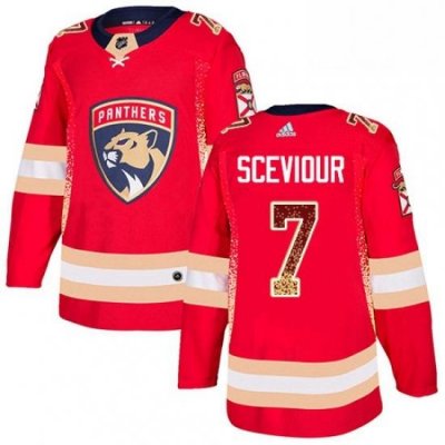 Mens Adidas Florida Panthers 7 Colton Sceviour Authentic Red Drift Fashion NHL Jersey