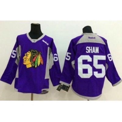 Chicago Blackhawks #65 Andrew Shaw Purple Hockey Fights Cancer Stitched NHL Jersey