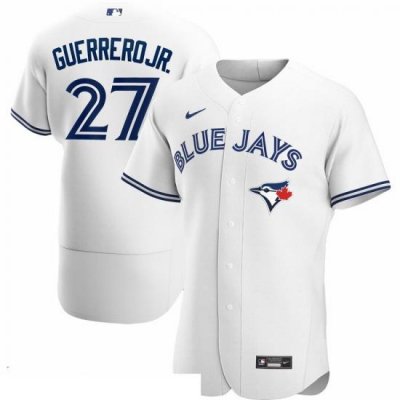 Men Toronto Blue Jays 27 Vladimir Guerrero Jr  Men Nike White Home 2020 Flex Base Player MLB Jersey