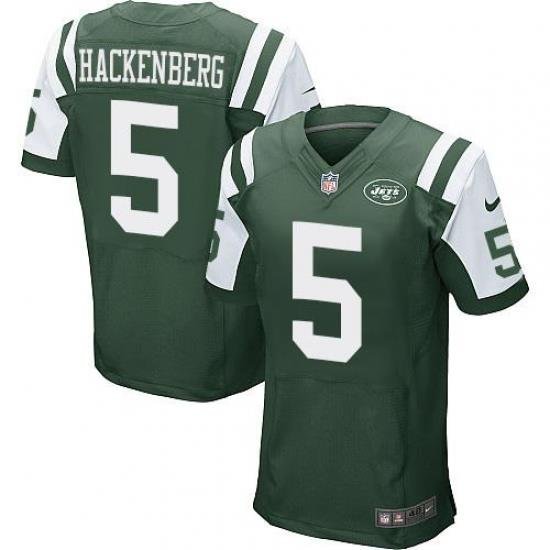 Nike Jets #5 Christian Hackenberg Green Team Color Mens Stitched NFL Elite Jersey