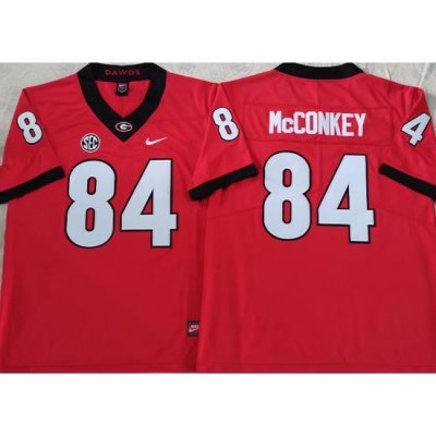 Men #84 Ladd McConkey Georgia Bulldogs College Football Jerseys Sale-Red