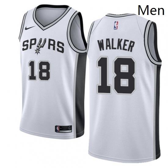 Mens Nike San Antonio Spurs 18 Lonnie Walker Swingman White NBA Jersey Association Edition