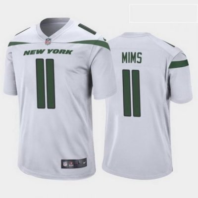 men denzel mims new york jets white game jersey