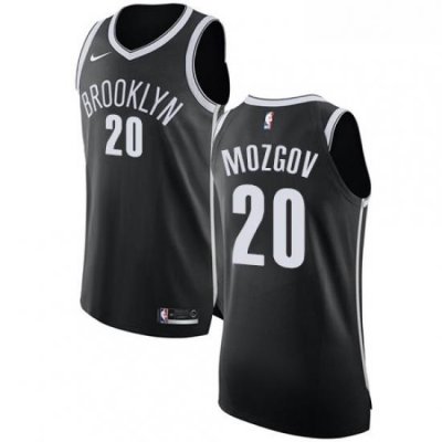 Youth Nike Brooklyn Nets 20 Timofey Mozgov Authentic Black Road NBA Jersey Icon Edition