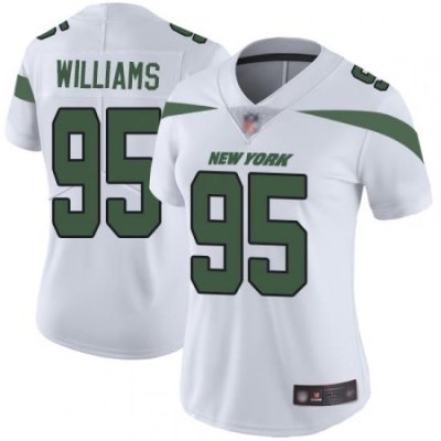 Jets 95 Quinnen Williams White Women Stitched Football Vapor Untouchable Limited Jersey