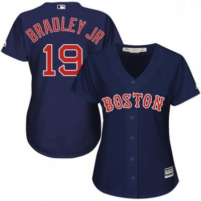 Womens Majestic Boston Red Sox 19 Jackie Bradley Jr Authentic Navy Blue Alternate Road MLB Jersey