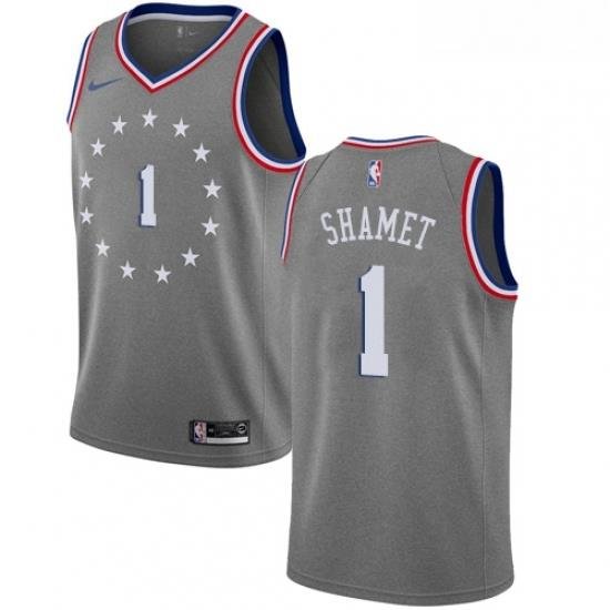 Youth Nike Philadelphia 76ers 1 Landry Shamet Swingman Gray NBA Jersey City Edition