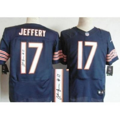 Nike Chicago Bears 17 Alshon Jeffery Blue Elite Signed NFL Jersey