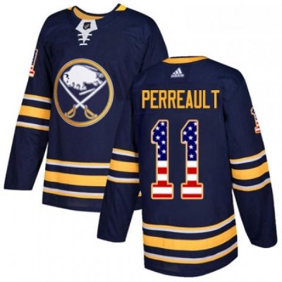 Youth Adidas Buffalo Sabres 11 Gilbert Perreault Authentic Navy Blue USA Flag Fashion NHL Jersey