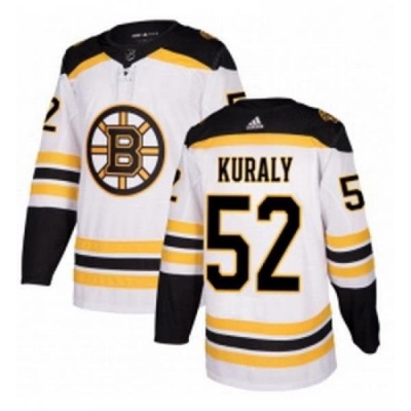 Womens Adidas Boston Bruins 52 Sean Kuraly Authentic White Away NHL Jersey