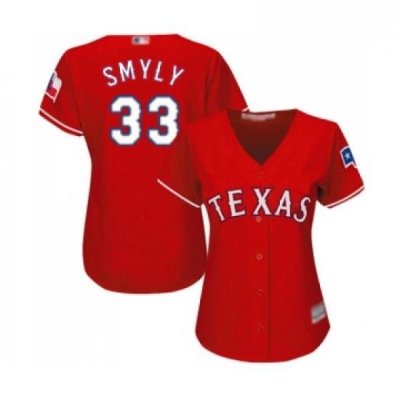 Womens Texas Rangers 33 Drew Smyly Replica Red Alternate Cool Base Baseball Jersey