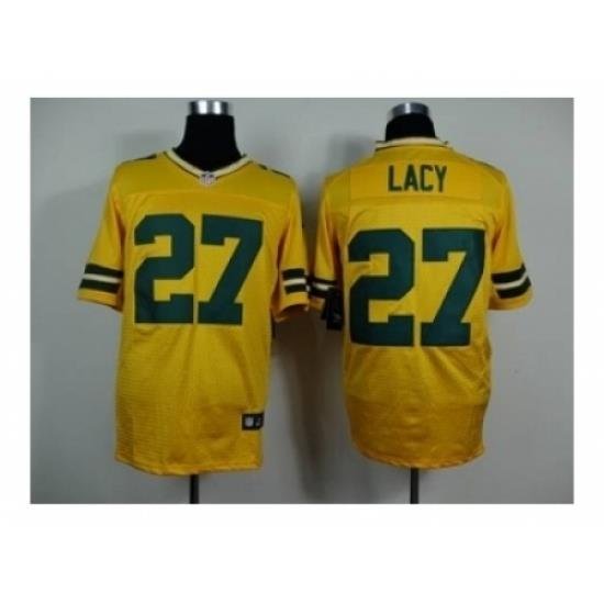 Nike Green Bay Packers 27 Eddie Lacy yellow Elite NFL Jersey