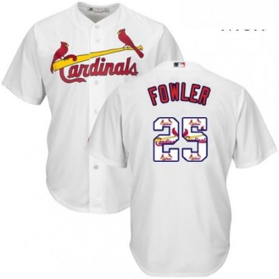 Mens Majestic St Louis Cardinals 25 Dexter Fowler Authentic White Team Logo Fashion Cool Base MLB Jersey