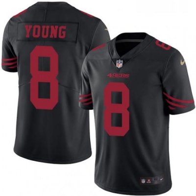 Mens Nike San Francisco 49ers 8 Steve Young Limited Black Rush Vapor Untouchable NFL Jersey