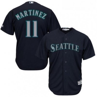 Youth Majestic Seattle Mariners 11 Edgar Martinez Authentic Navy Blue Alternate 2 Cool Base MLB Jersey