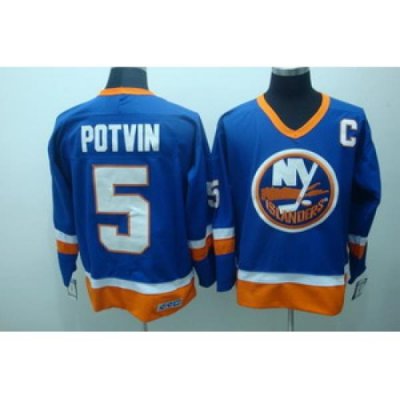 New York Islanders 5 Denis Potvin CCM Vintage Throwback C patch