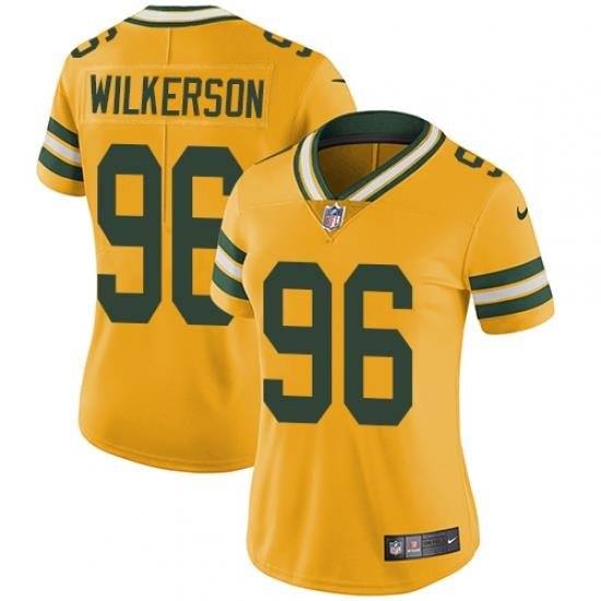 Nike Packers #96 Muhammad Wilkerson Yellow Womens Stitched NFL Limited Rush Jersey