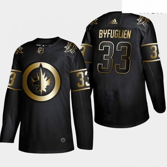 Winnipeg Jets 33 Dustin Byfuglien Black Gold Adidas Jersey