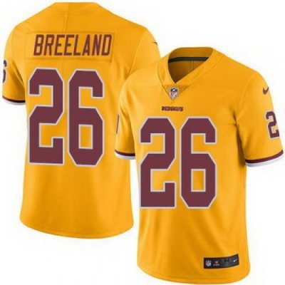 Nike Redskins #26 Bashaud Breeland Gold Mens Stitched NFL Limited Rush Jersey