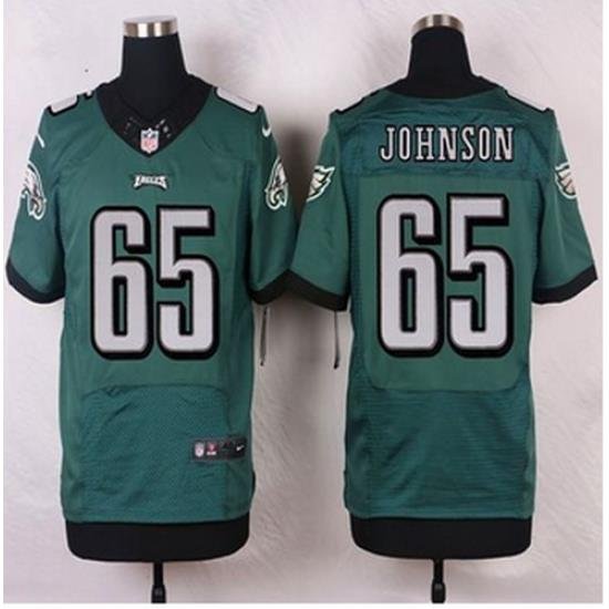 NEW Philadelphia Eagles #65 Lane Johnson Midnight Green Team Color Mens Stitched NFL Elite Jersey