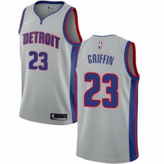 Mens Nike Detroit Pistons 23 Blake Griffin Authentic Silver NBA Jersey Statement Edition