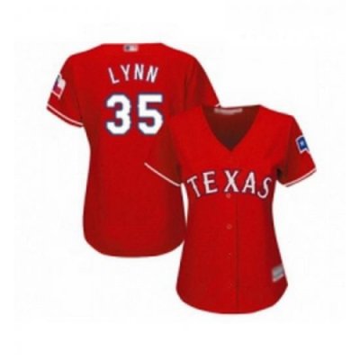 Womens Texas Rangers 35 Lance Lynn Replica Red Alternate Cool Base Baseball Jersey