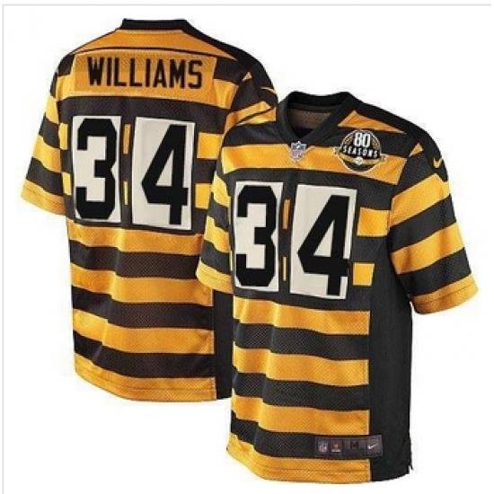 Youth New Steelers #34 DeAngelo Williams Black Yellow Alternate Stitched NFL Elite Jersey