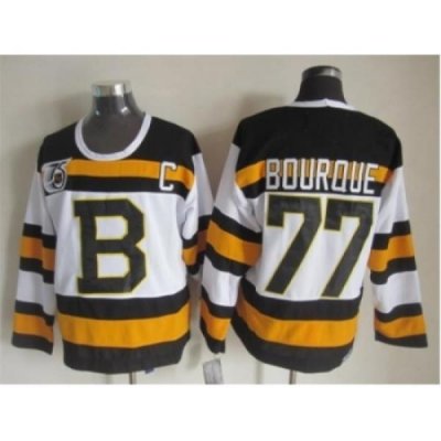 NHL Boston Bruins #77 Ray Bourque white jerseys[m&n 75th]