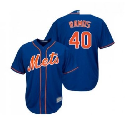 Mens NeW York Mets 40 Wilson Ramos Replica Royal Blue Alternate Home Cool Base Baseball Jersey