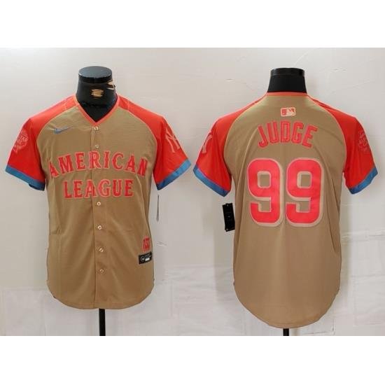 Men American League 99 Aaron Judge Cream 2024 All Star Elite Stitched Baseball Jersey 2