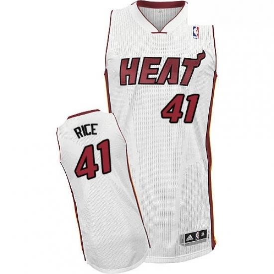 Mens Adidas Miami Heat 41 Glen Rice Authentic White Home NBA Jersey