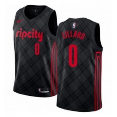 Youth Nike Portland Trail Blazers 0 Damian Lillard Swingman Black NBA Jersey City Edition