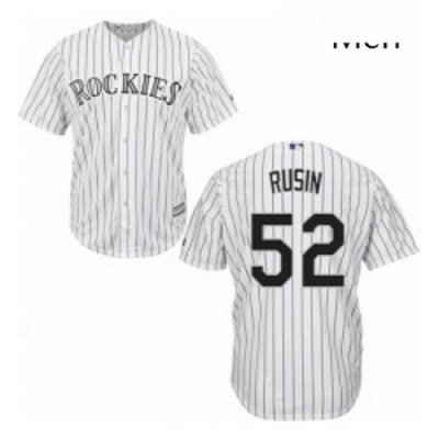 Mens Majestic Colorado Rockies 52 Chris Rusin Replica White Home Cool Base MLB Jersey