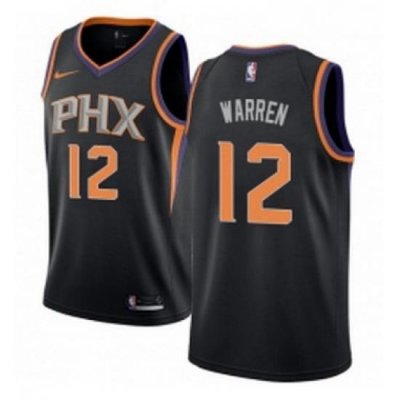 Youth Nike Phoenix Suns 12 TJ Warren Authentic Black Alternate NBA Jersey Statement Edition