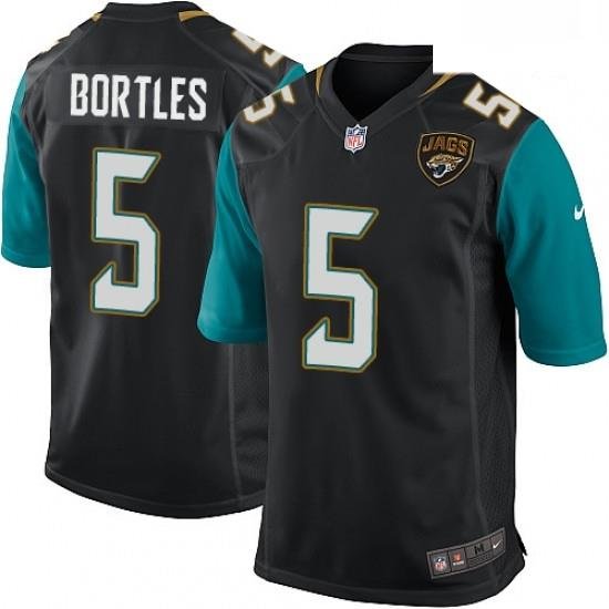 Men Nike Jacksonville Jaguars 5 Blake Bortles Game Black Alternate NFL Jersey