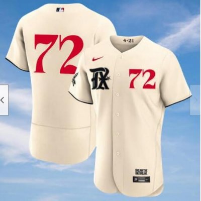 Men's Texas Rangers Jonathan Hernandez #72 Cream 2023 City Connect Cool Base Stitched Baseball Jersey