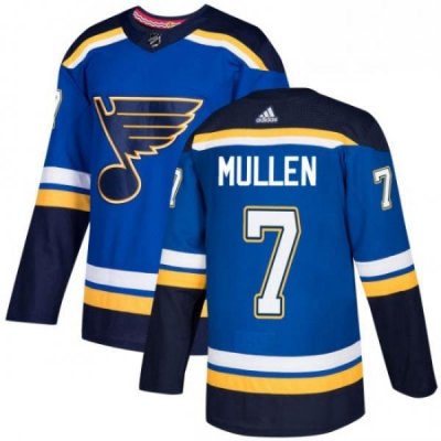 Mens Adidas St Louis Blues 7 Joe Mullen Authentic Royal Blue Home NHL Jersey