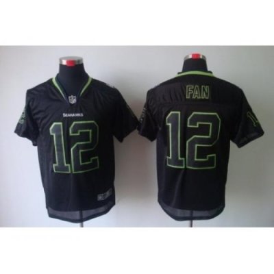 Nike Seattle Seahawks 12 Fan Black Elite Lights Out NFL Jersey