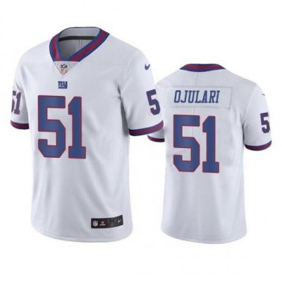 Men New York Giants 51 Azeez Ojulari White Color Rush Limited Stitched Jersey