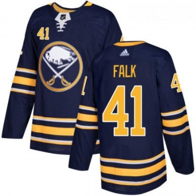 Youth Adidas Buffalo Sabres 41 Justin Falk Premier Navy Blue Home NHL Jersey