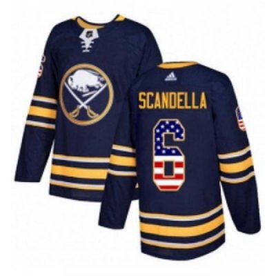 Youth Adidas Buffalo Sabres 6 Marco Scandella Authentic Navy Blue USA Flag Fashion NHL Jersey