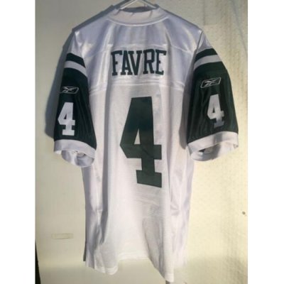 Men New York Jets #4 Brett Favre White Reebok Stitched Jersey