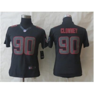 Women Nike Houston Texans #90 Clowney Black Jerseys(Impact Limited)