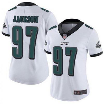 Eagles 97 Malik Jackson White Womens Stitched Football Vapor Untouchable Limited Jersey