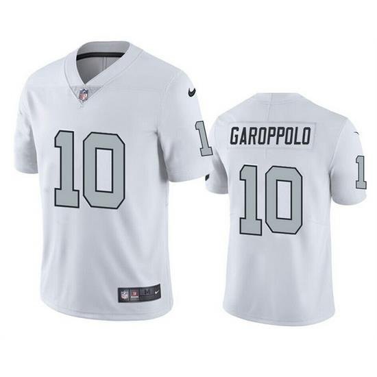 Men Las Vegas Raiders 10 Jimmy Garoppolo White Color Rush Limited Stitched Football Jersey