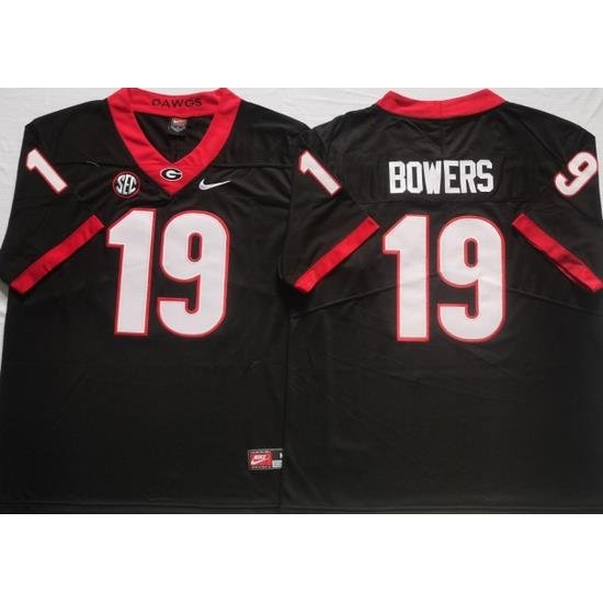 Men #19 Brock Bowers Georgia Bulldogs College Football Jerseys Sale-Black