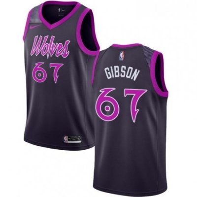 Womens Nike Minnesota Timberwolves 67 Taj Gibson Swingman Purple NBA Jersey City Edition